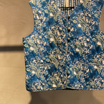 ANOKHI Blue Flower Quilted Vest