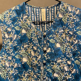 ANOKHI Blue Flower Quilted Vest