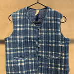 ANOKHI Quilt Blue Check Vest